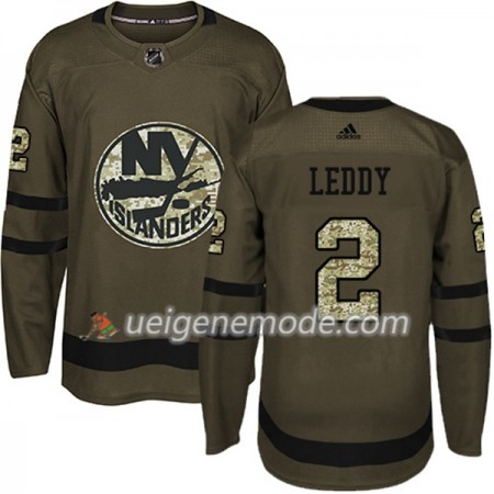 Herren Eishockey New York Islanders Trikot Nick Leddy 2 Adidas 2017-2018 Camo Grün Authentic